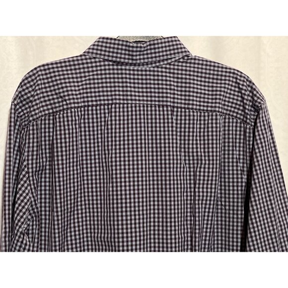Gap Mens XL Black & Slate Checkered Long-Sleeve Button-Down Shirt - Picture 4 of 9